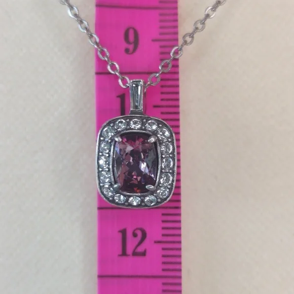 Brighton Reina Pink Silver Crystal Pendant Necklace RETIRED - Picture 4 of 6
